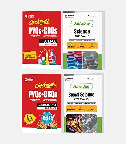 All in one and Checkmate CBQ Science and Social Science class 10th| Past Exams Questions & Competency Based Questions book for Class 10th